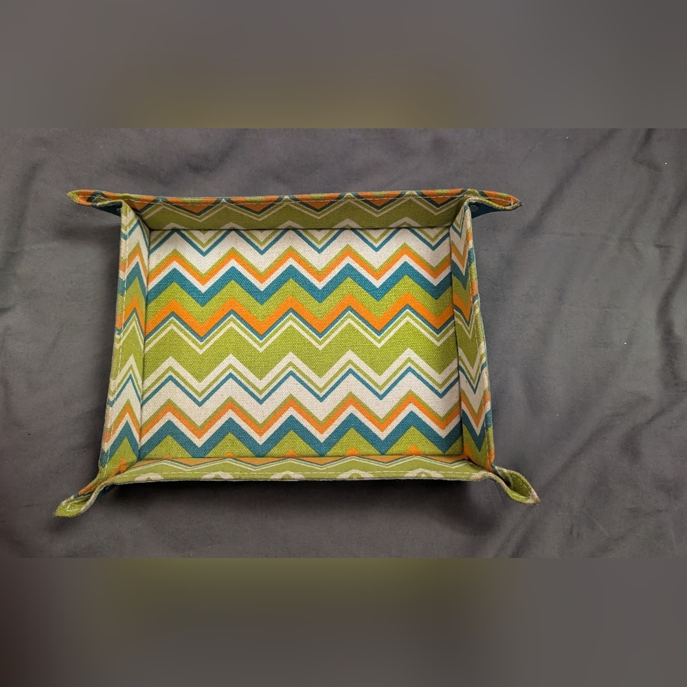 Turquoise Fabric Valet Tray/Catchall tray